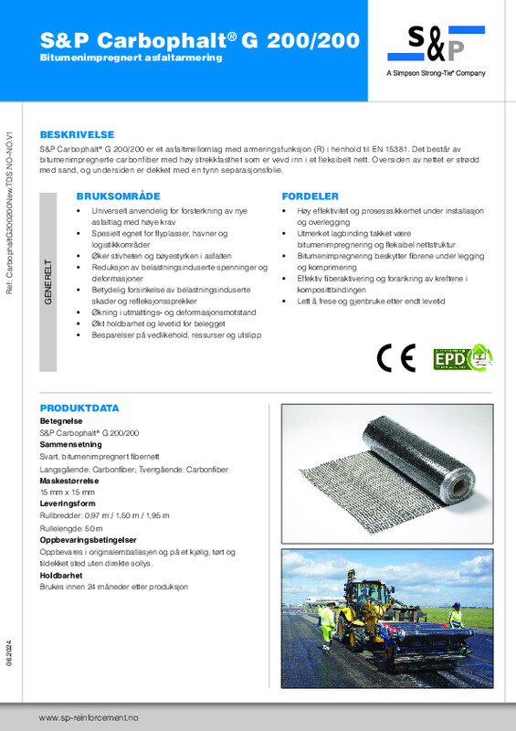 Teknisk datablad (TDS) S&P Carbophalt® G 200/200
