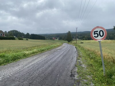 Før vedligeholdelsesarbejdet var vejen meget revnet og beskadiget.